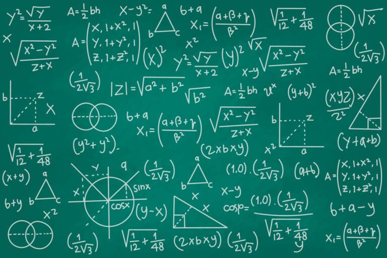 math formulas on a chalk board