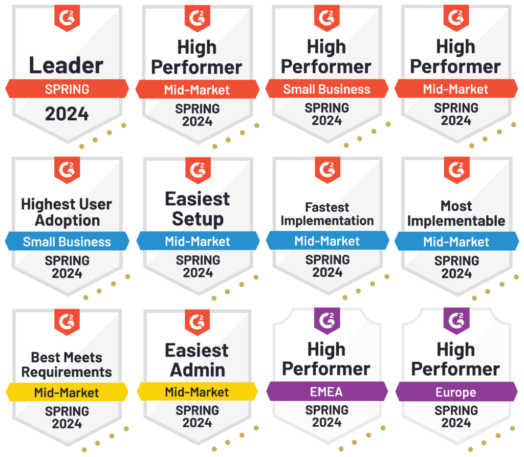 12 Invoiced G2 Award Badges