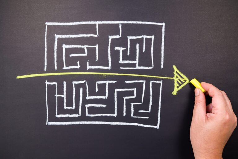 a line straight through a maze