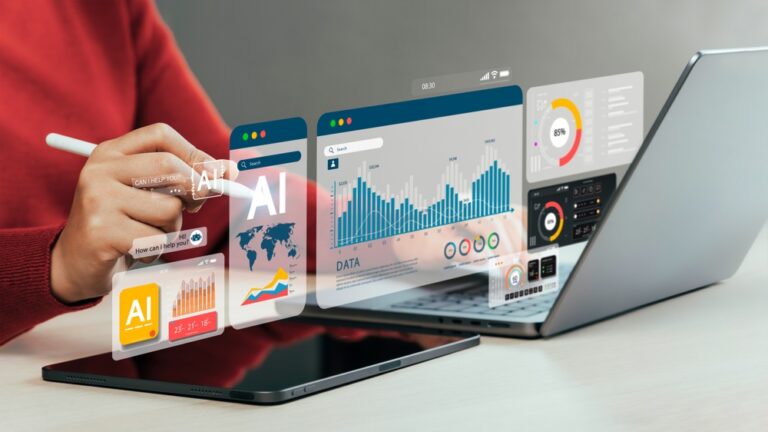 person using AI software