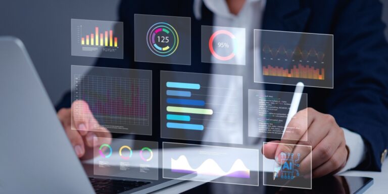 Person looking at analytics dashboard