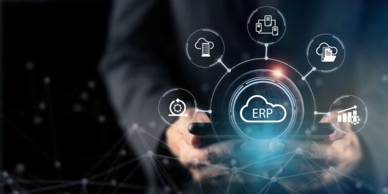 visual of erp integration - nodes with ERP at center